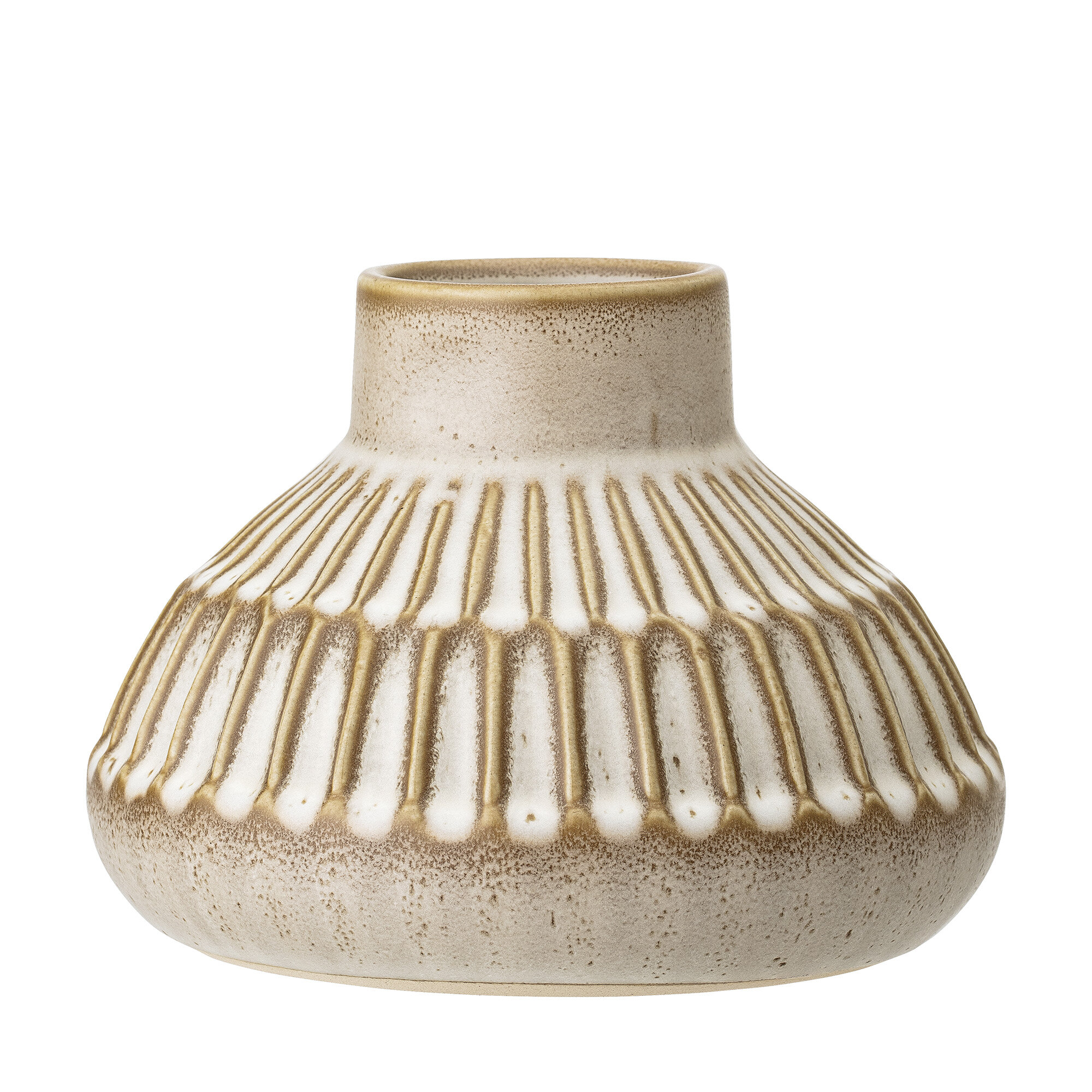 Cream Etched Bulb Vase