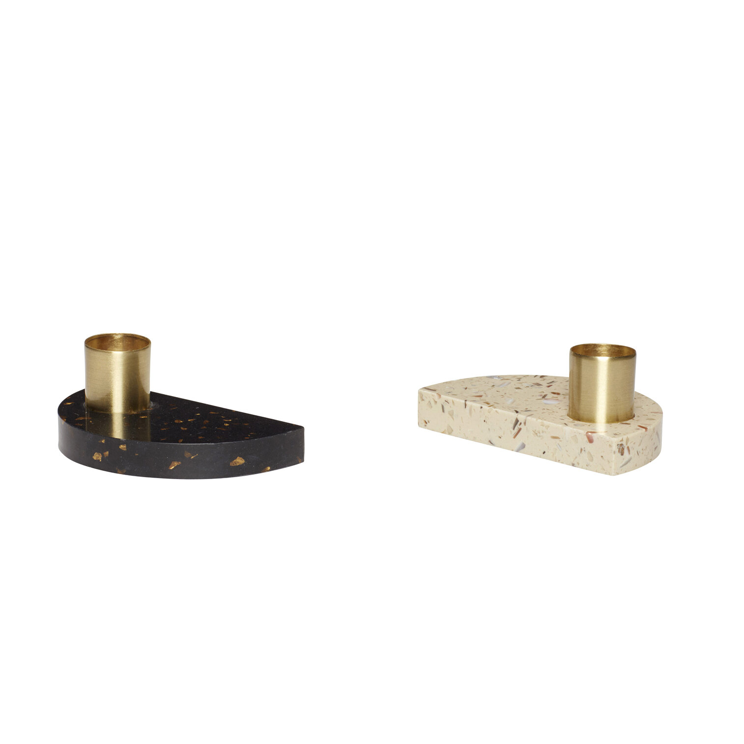 Terrazzo Semi Circle Candleholder - Set of 2
